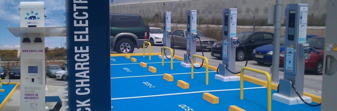 una gasolinera para carga de vehículos eléctricos
