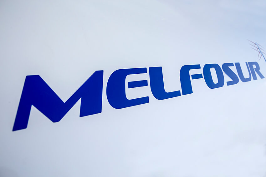 Nueva tipografía del logo de melfosur