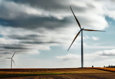 molinos de viento en un prado