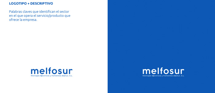 Logotipo de Melfosur con las versiones de sus distintos nombres para empresas eléctricas 