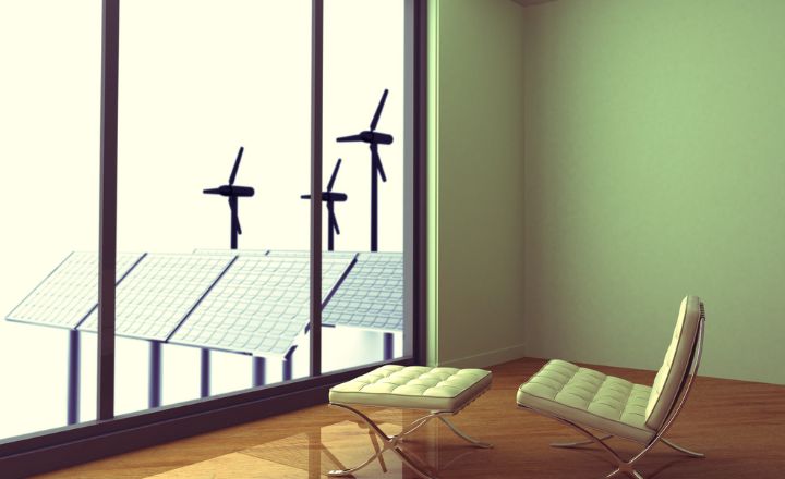 ventana que se ven diferentes tipos de energías renovables